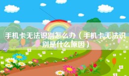 手机卡无法识别怎么办（手机卡无法识别是什么原因）