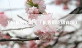 手机售后招聘（手机售后招聘要求）