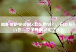 哪吒票房突破40亿怎么做到的，白吃侠告诉你：饺子导演经历了什么