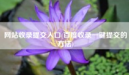 网站收录提交入口(百度收录一键提交的方法)