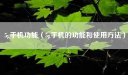5g手机功能（5g手机的功能和使用方法）