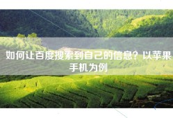 如何让百度搜索到自己的信息？以苹果手机为例