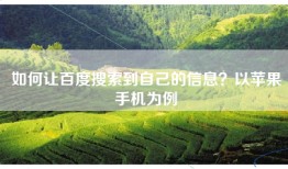 如何让百度搜索到自己的信息？以苹果手机为例
