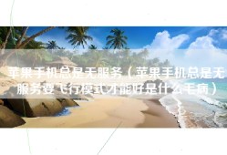苹果手机总是无服务（苹果手机总是无服务要飞行模式才能好是什么毛病）