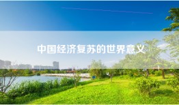 中国经济复苏的世界意义