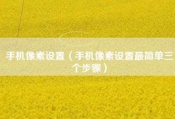手机像素设置（手机像素设置最简单三个步骤）