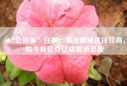 “公孙策”任泉：事业巅峰选择经商，如今身价百亿成霸道总裁