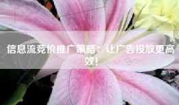 信息流竞价推广策略：让广告投放更高效！