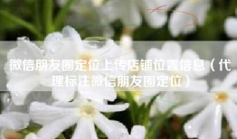 微信朋友圈定位上传店铺位置信息（代理标注微信朋友圈定位）
