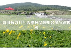 如何有效打广告提升品牌知名度与销售额