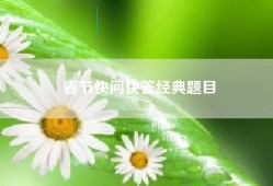 春节快问快答经典题目