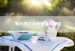考心理咨询师要哪些条件