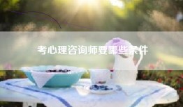 考心理咨询师要哪些条件