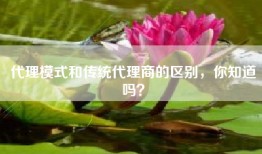 代理模式和传统代理商的区别，你知道吗？