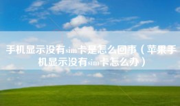手机显示没有sim卡是怎么回事（苹果手机显示没有sim卡怎么办）