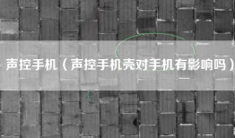 声控手机（声控手机壳对手机有影响吗）