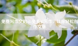 免费写作文的AI-免费AI写作，让你轻松创作文章