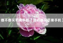 要不要买苹果手机（没必要买苹果手机）