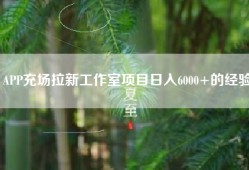 APP充场拉新工作室项目日入6000+的经验