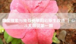百度搜索与推荐引擎的云原生改造 ｜ Geek大咖说第一期
