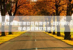 远程桌面管理软件有哪些？6款好用的远程桌面管理软件推荐！