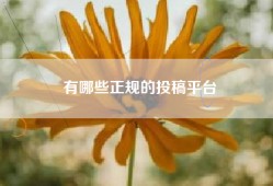 有哪些正规的投稿平台