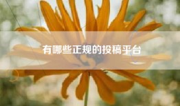有哪些正规的投稿平台