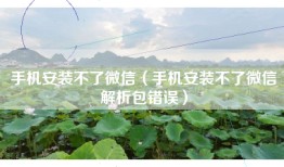 手机安装不了微信（手机安装不了微信解析包错误）