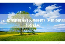 2024年摆地摊卖什么最赚钱？不知道的朋友看过来！