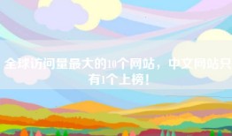 全球访问量最大的10个网站，中文网站只有1个上榜！