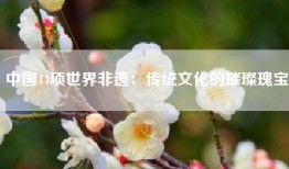 中国44项世界非遗：传统文化的璀璨瑰宝