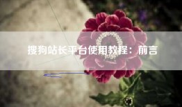 搜狗站长平台使用教程：前言