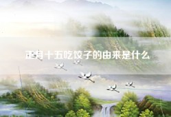 正月十五吃饺子的由来是什么