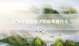 正月十五吃饺子的由来是什么