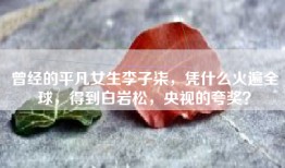曾经的平凡女生李子柒，凭什么火遍全球，得到白岩松，央视的夸奖？