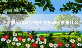 企业数字化转型的主要驱动因素是什么？