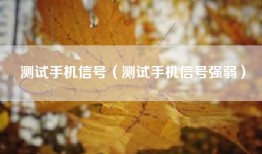 测试手机信号（测试手机信号强弱）