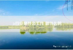 it行业是什么工作 做什么的