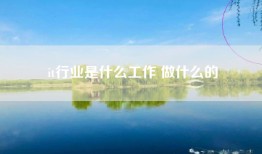 it行业是什么工作 做什么的