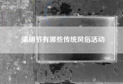 清明节有哪些传统风俗活动