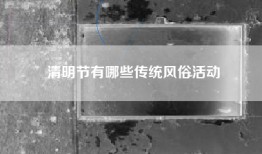 清明节有哪些传统风俗活动
