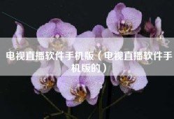 电视直播软件手机版（电视直播软件手机版的）