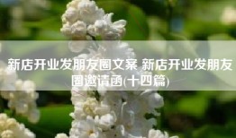 新店开业发朋友圈文案 新店开业发朋友圈邀请函(十四篇)