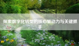 探索数字化转型的核心驱动力与关键抓手