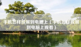 手机怎样投屏到电脑上（手机怎样投屏到电脑上观看）