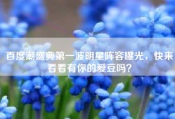 百度潮盛典第一波明星阵容曝光，快来看看有你的爱豆吗？