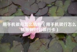 用手机银行怎么转账（用手机银行怎么转账到对公银行卡）