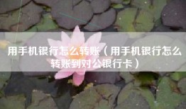 用手机银行怎么转账（用手机银行怎么转账到对公银行卡）