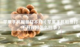 苹果手机相册打不开（苹果手机相册打不开视频怎么回事）