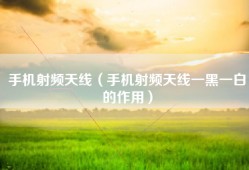 手机射频天线（手机射频天线一黑一白的作用）